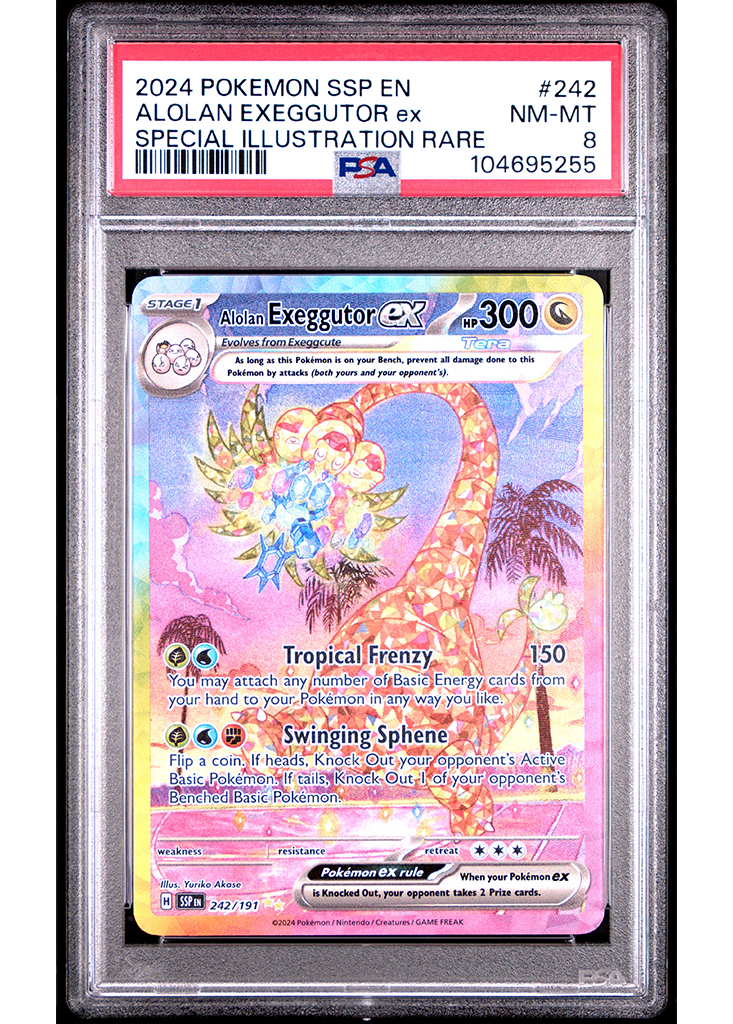 2024 POKEMON SCARLET & VIOLET SURGING SPARKS ALOLAN EXEGGUTOR EX - #242 - PSA 8
