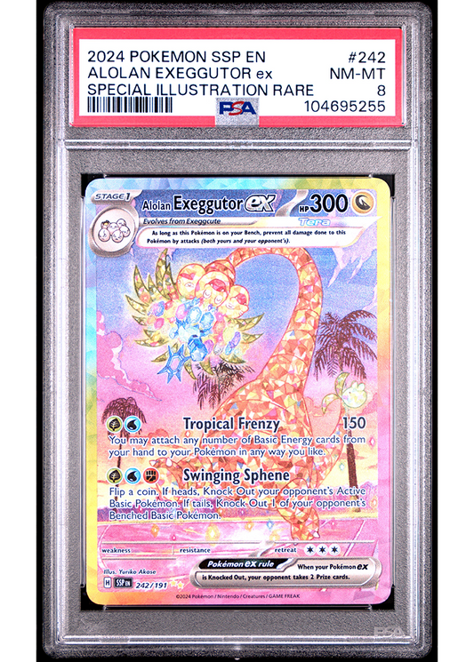 2024 POKEMON SCARLET & VIOLET SURGING SPARKS ALOLAN EXEGGUTOR EX - #242 - PSA 8
