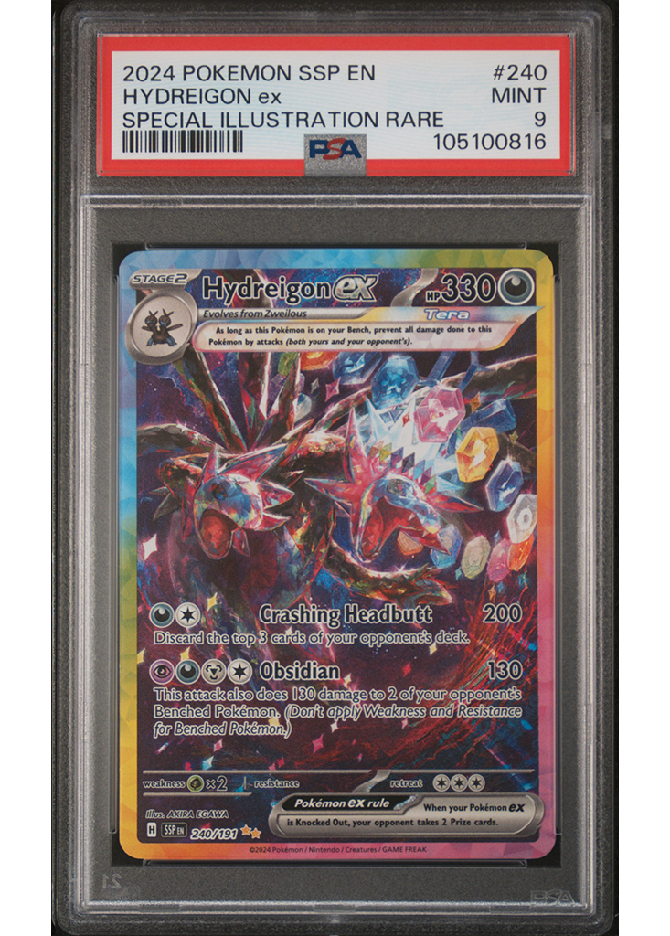 2024 POKEMON SCARLET & VIOLET SURGING SPARKS HYDREIGON EX - #240 - PSA 9