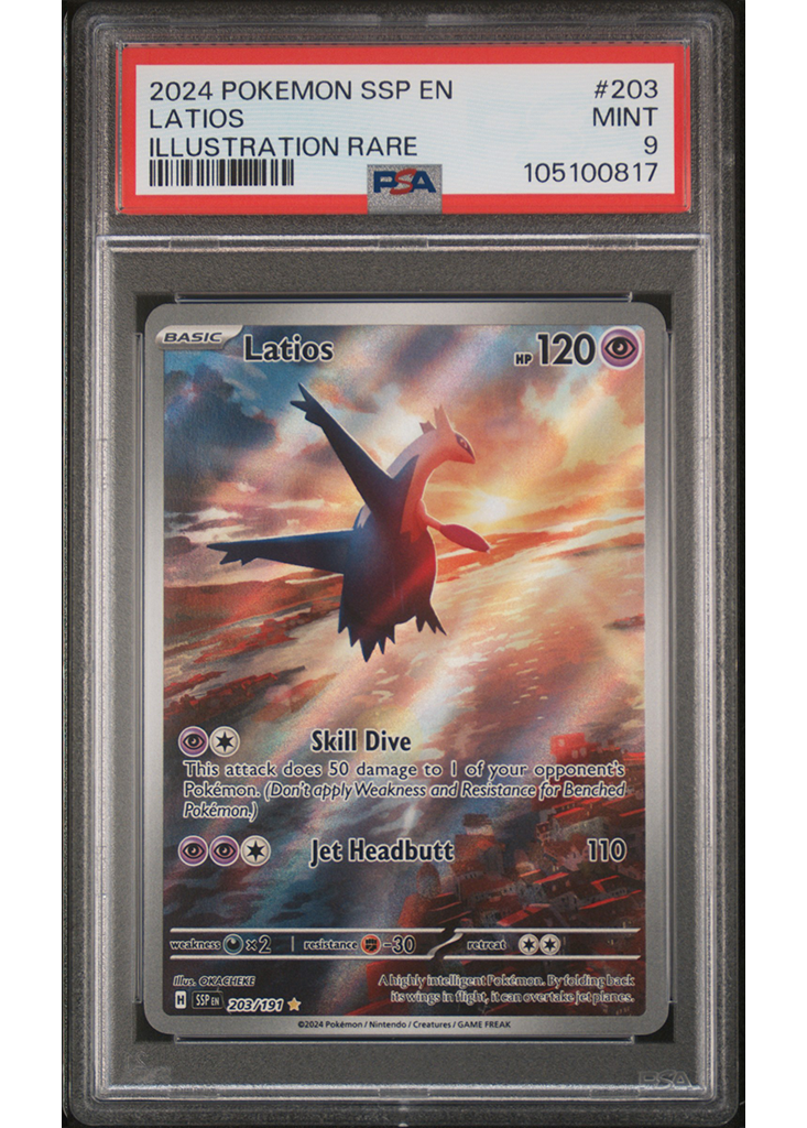 2024 POKEMON SCARLET & VIOLET SURGING SPARKS LATIOS - #203 - PSA 9