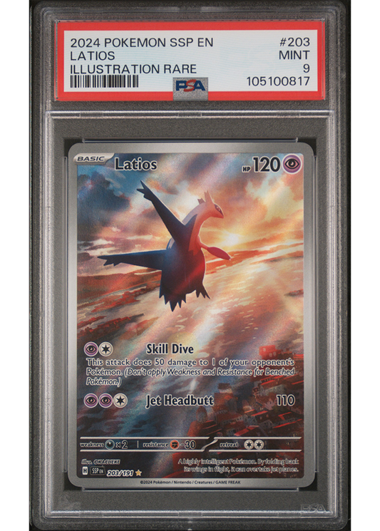 2024 POKEMON SCARLET & VIOLET SURGING SPARKS LATIOS - #203 - PSA 9