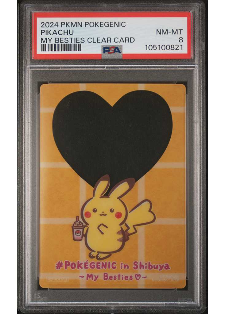 2024 POKEMON POKEGENIC- MY BESTIES CLEAR CARD PIKACHU - PSA 8