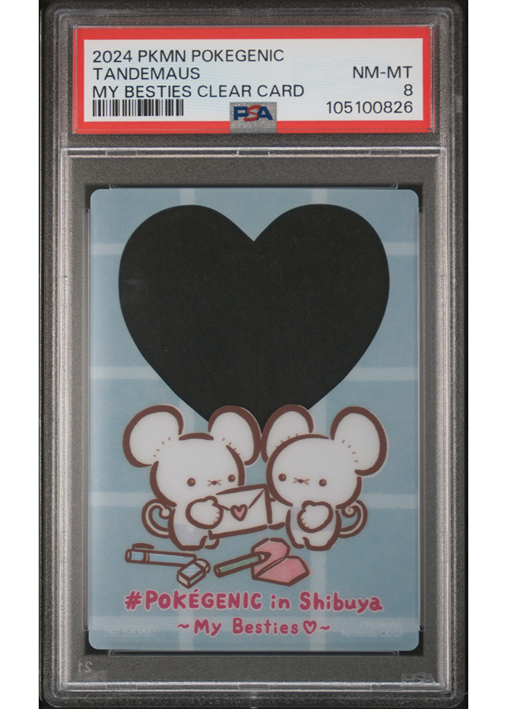 2024 POKEMON POKEGENIC- MY BESTIES CLEAR CARD TANDEMAUS - PSA 8