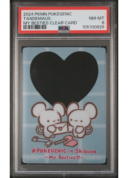 2024 POKEMON POKEGENIC- MY BESTIES CLEAR CARD TANDEMAUS - PSA 8