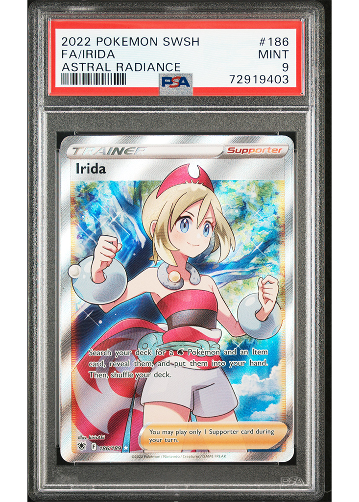 2022 POKEMON SWORD & SHIELD ASTRAL RADIANCE IRIDA - #186 - PSA 9