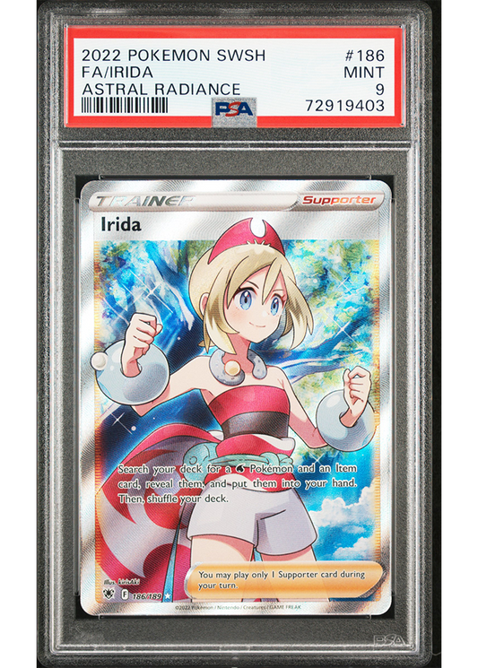 2022 POKEMON SWORD & SHIELD ASTRAL RADIANCE IRIDA - #186 - PSA 9