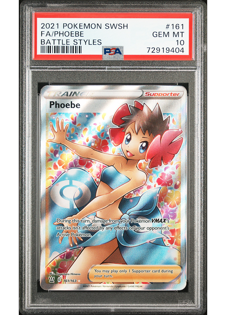 2021 POKEMON SWORD & SHIELD BATTLE STYLES PHOEBE - #161 - PSA 10