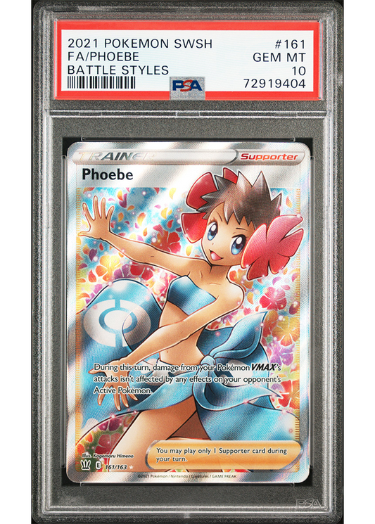 2021 POKEMON SWORD & SHIELD BATTLE STYLES PHOEBE - #161 - PSA 10
