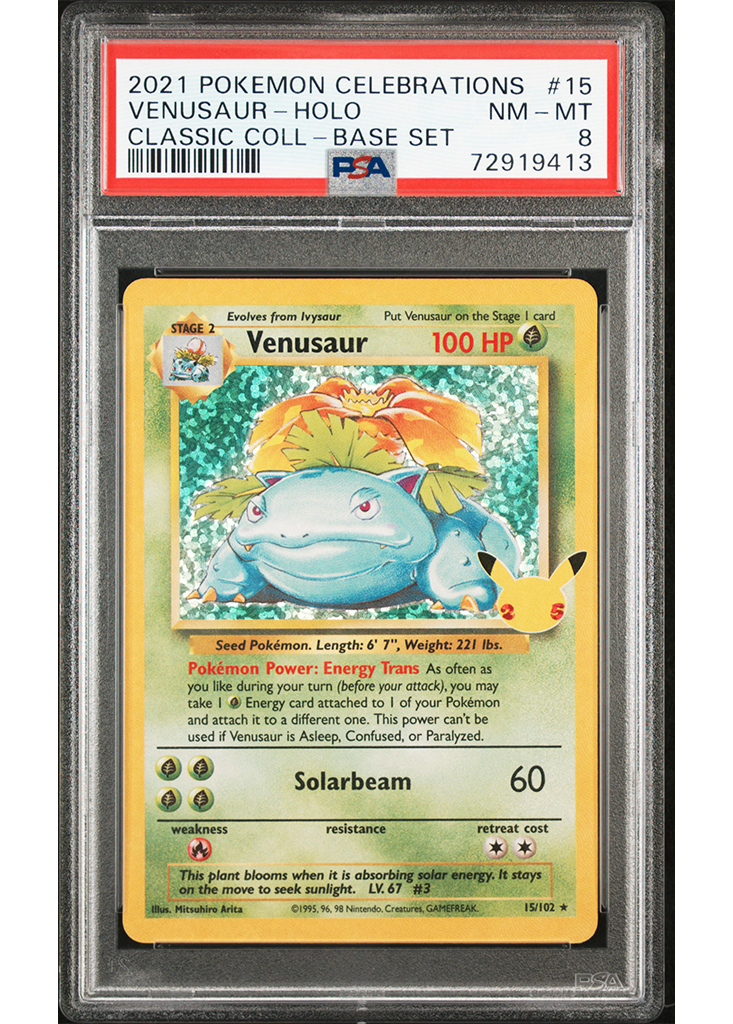 2021 POKEMON CELEBRATIONS CLASSIC COLLECTION VENUSAUR - HOLO - #15 - PSA 8