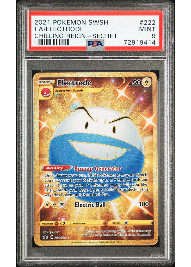 2021 POKEMON SWORD & SHIELD CHILLING REIGN ELECTRODE - #222 - PSA 9
