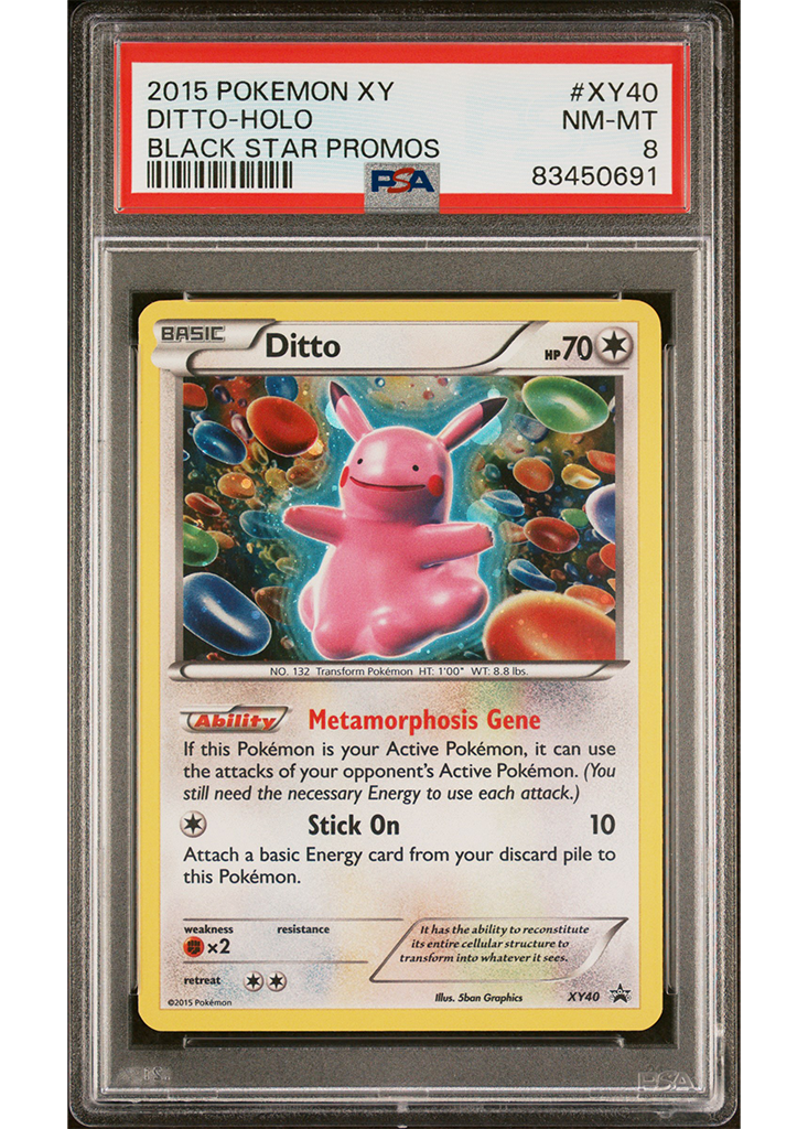 2015 POKEMON XY BLACK STAR PROMOS DITTO - HOLO - #XY40 - PSA 8