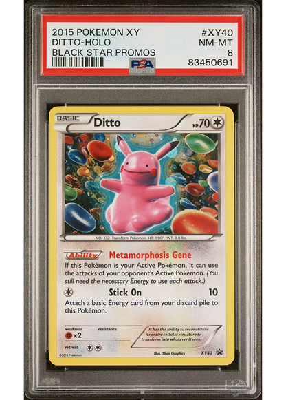 2015 POKEMON XY BLACK STAR PROMOS DITTO - HOLO - #XY40 - PSA 8