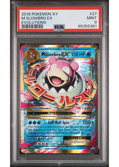 2016 POKEMON XY EVOLUTIONS M SLOWBRO EX - #27 - PSA 9