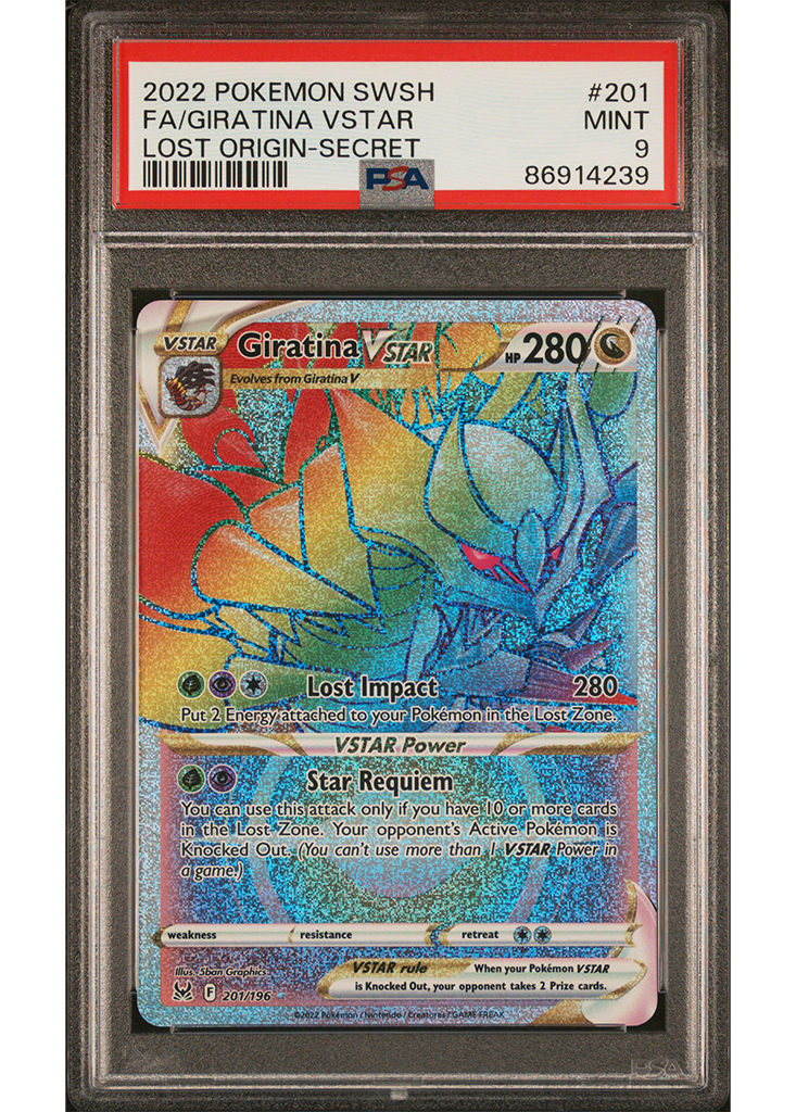 2022 POKEMON SWORD & SHIELD LOST ORIGIN GIRATINA VSTAR - #201 - PSA 9