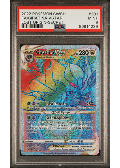 2022 POKEMON SWORD & SHIELD LOST ORIGIN GIRATINA VSTAR - #201 - PSA 9
