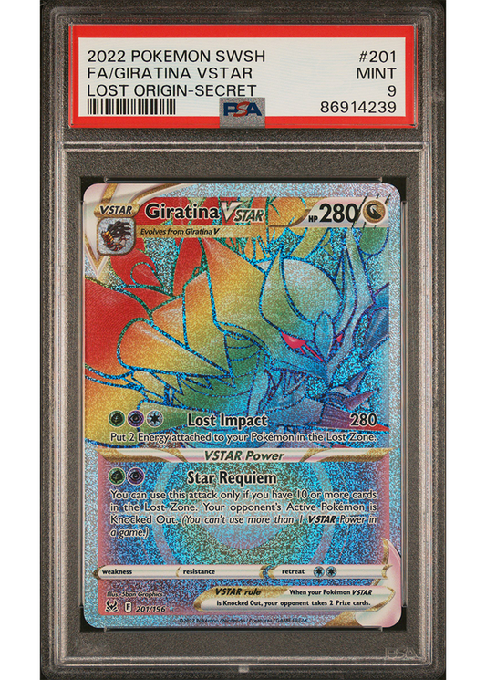 2022 POKEMON SWORD & SHIELD LOST ORIGIN GIRATINA VSTAR - #201 - PSA 9