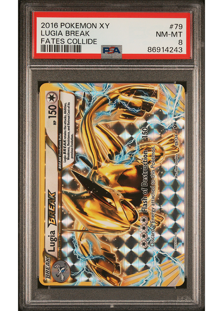 2016 POKEMON XY FATES COLLIDE LUGIA BREAK - #79 - PSA 8
