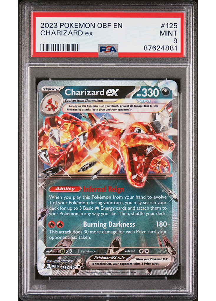 2023 POKEMON SCARLET & VIOLET OBSIDIAN FLAMES CHARIZARD EX - #125 - PSA 9