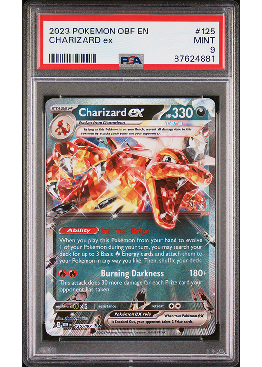 2023 POKEMON SCARLET & VIOLET OBSIDIAN FLAMES CHARIZARD EX - #125 - PSA 9