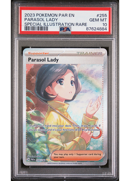 2023 POKEMON SCARLET & VIOLET PARADOX RIFT PARASOL LADY - #255 - PSA 10