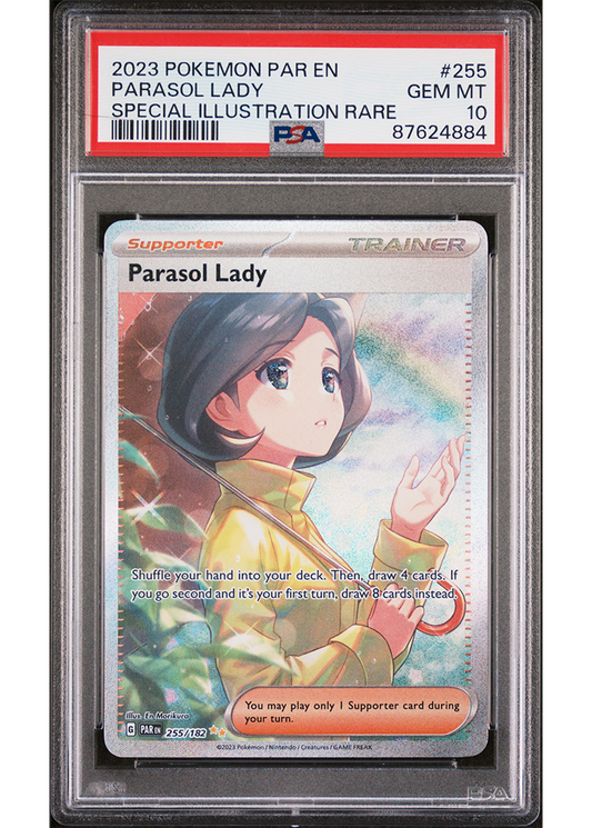 2023 POKEMON SCARLET & VIOLET PARADOX RIFT PARASOL LADY - #255 - PSA 10