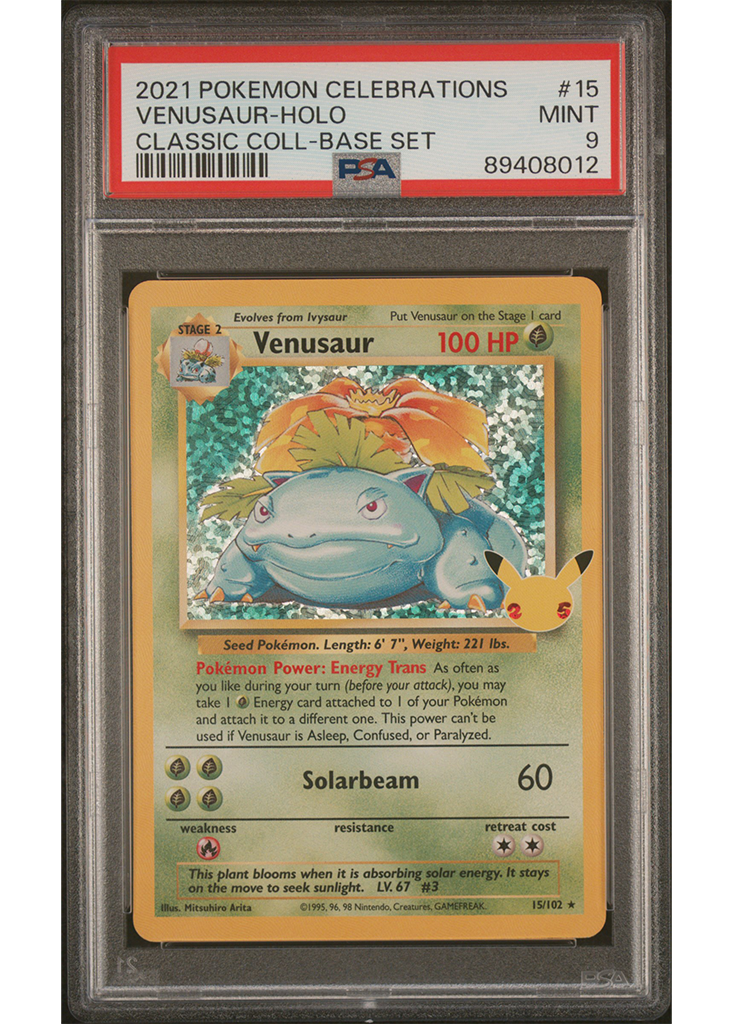 2021 POKEMON CELEBRATIONS CLASSIC COLLECTION VENUSAUR - HOLO - #15 - PSA 9