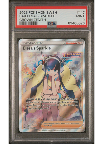 2023 POKEMON SWSH CROWN ZENITH ELESA'S SPARKLE - #147 - PSA 9