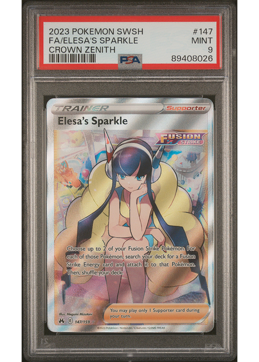 2023 POKEMON SWSH CROWN ZENITH ELESA'S SPARKLE - #147 - PSA 9