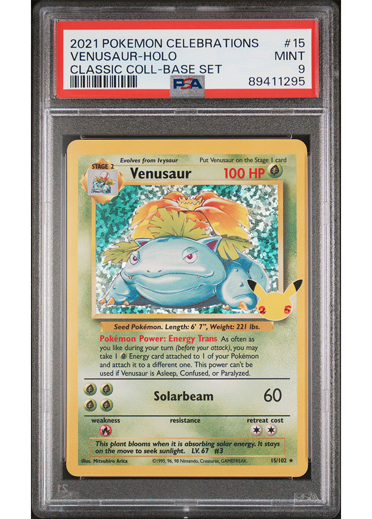 2021 POKEMON CELEBRATIONS CLASSIC COLLECTION VENUSAUR - HOLO - #15 - PSA 9