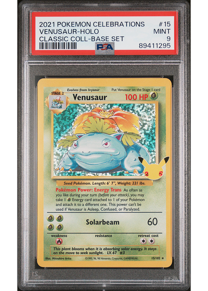 2021 POKEMON CELEBRATIONS CLASSIC COLLECTION VENUSAUR - HOLO - #15 - PSA 9
