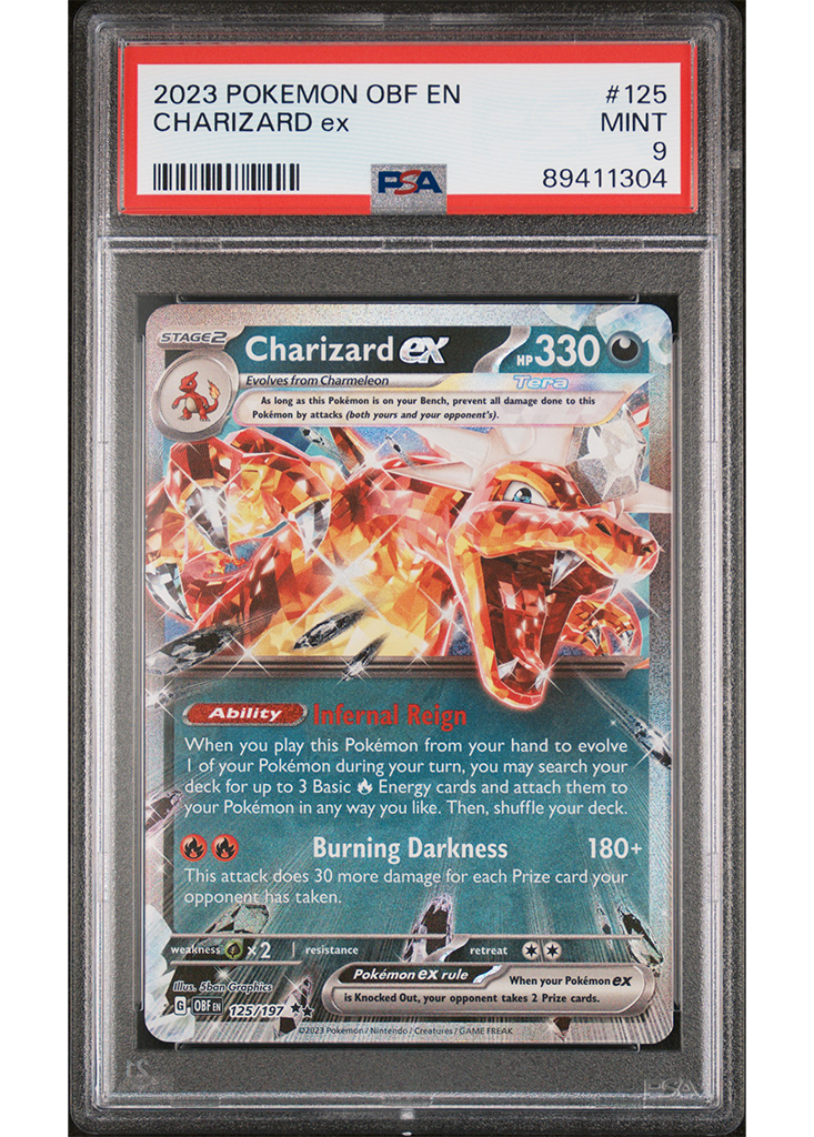 2023 POKEMON SCARLET & VIOLET OBSIDIAN FLAMES CHARIZARD EX - #125 - PSA 9