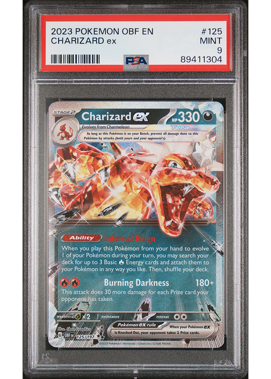 2023 POKEMON SCARLET & VIOLET OBSIDIAN FLAMES CHARIZARD EX - #125 - PSA 9