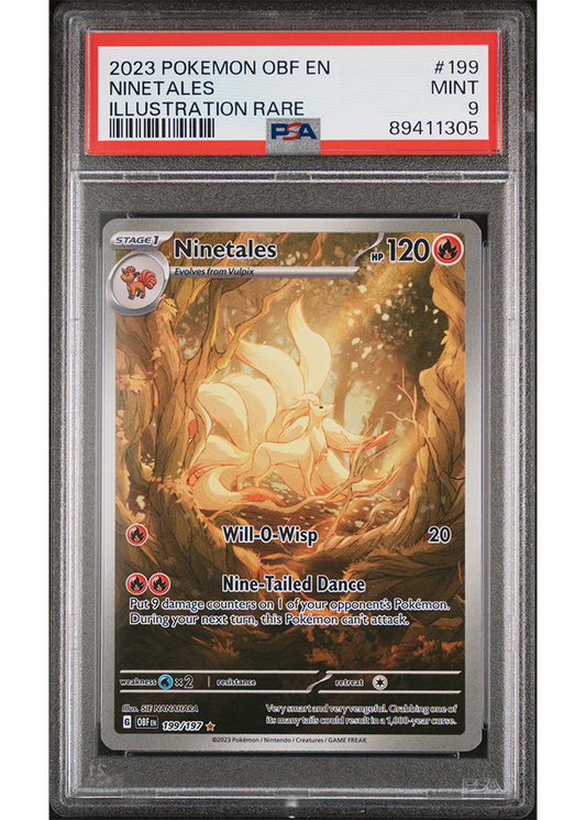 2023 POKEMON SCARLET & VIOLET OBSIDIAN FLAMES NINETALES - #199 - PSA 9