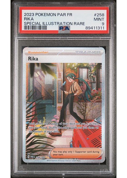 2023 POKEMON SCARLET & VIOLET PARADOX RIFT RIKA - #258 - PSA 9