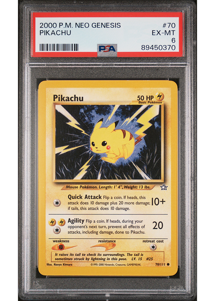2000 POKEMON NEO GENESIS PIKACHU - #70 - PSA 6