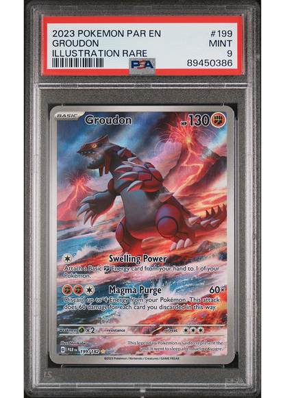 2023 POKEMON SCARLET & VIOLET PARADOX RIFT GROUDON - #199 - PSA 9
