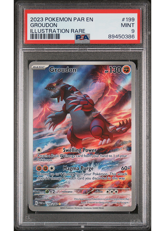2023 POKEMON SCARLET & VIOLET PARADOX RIFT GROUDON - #199 - PSA 9