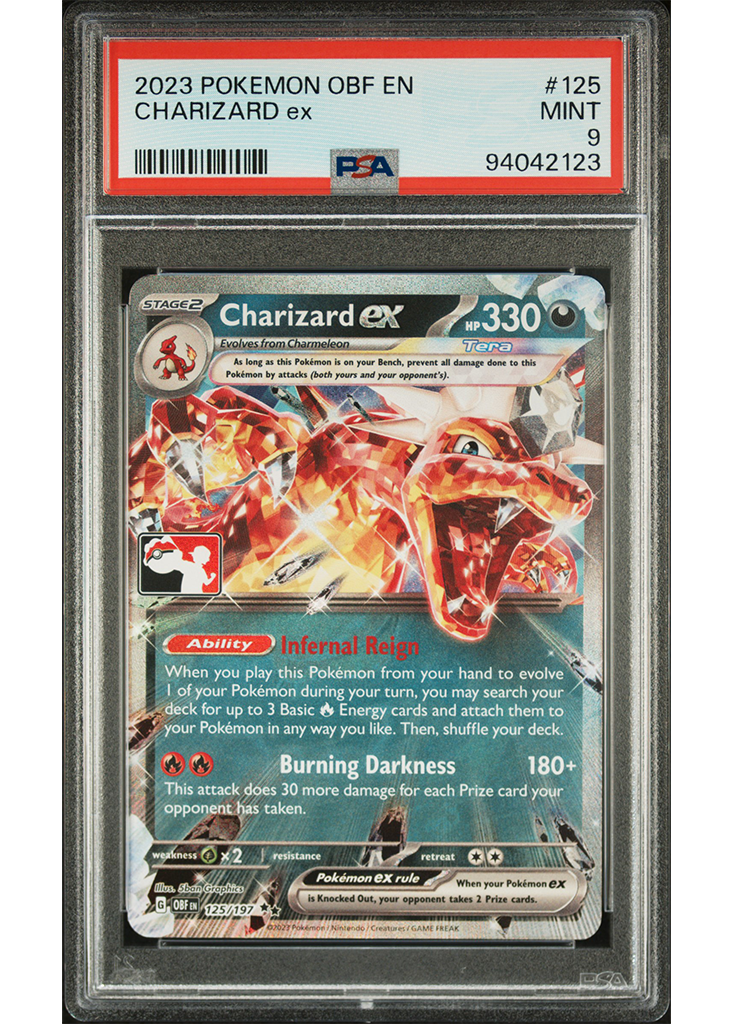 2023 POKEMON SCARLET & VIOLET OBSIDIAN FLAMES CHARIZARD EX - #125 - PSA 9