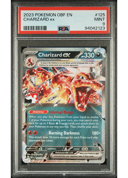2023 POKEMON SCARLET & VIOLET OBSIDIAN FLAMES CHARIZARD EX - #125 - PSA 9