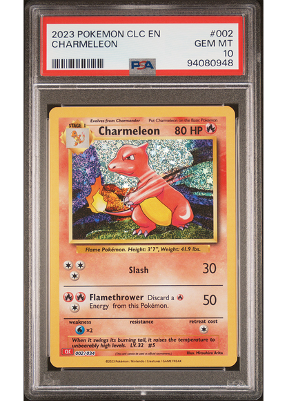 2023 POKEMON CLC - TRADING CARD GAME CLASSIC CHARMELEON - #002 - PSA 10