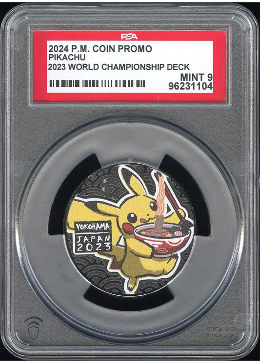 2024 POKEMON WORLD CHAMPIONSHIP DECK PIKACHU - COIN - PSA 9